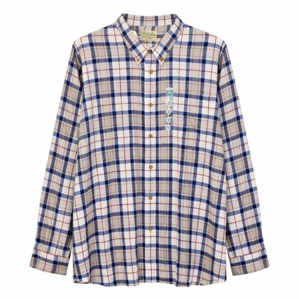 Cabelas Flannel Shirt Mens 5XL Blue White Plaid 100% Cotton Gorpcore Utility - Picture 1 of 10